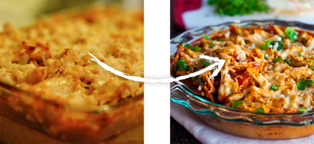 before and after food photo