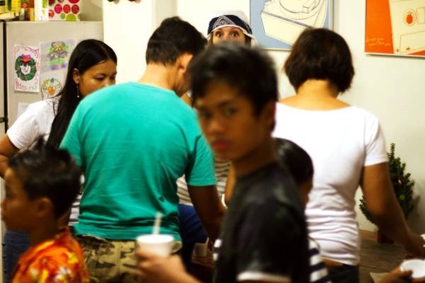 People having a party.